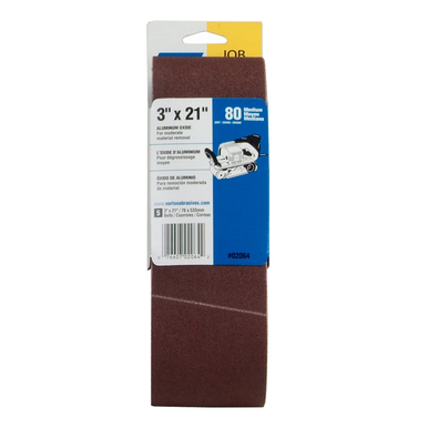 Norton® Metalite® R255 Plyweld Portable Abrasive Belt, 21 in L x 3 in W, 80/Medium, Aluminum Oxide Abrasive