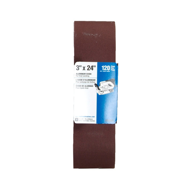Norton® Metalite® R255 Plyweld Portable Abrasive Belt, 24 in L x 3 in W, 120/Fine, Aluminum Oxide Abrasive