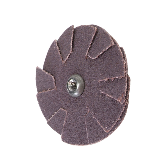 Merit® 08834184076 Flexible Overlap Quick-Change Slotted Coated Abrasive Disc, 2 in Dia, 8-32, 80/Medium