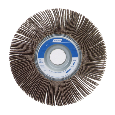 Norton® Metalite® R265 Large Diameter Mini Coated Flap Wheel, 4 in Dia x 1 in W, 5/8 in, P80/Medium