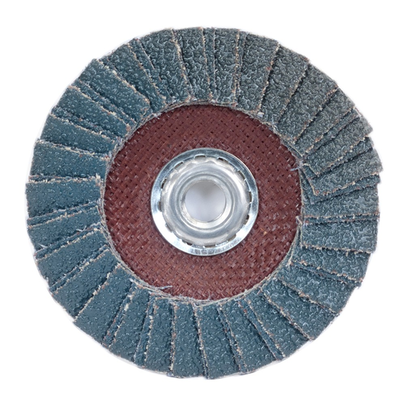 Norton® R828 Standard Density Coated Flap Disc, 4-1/2 in Dia, 5/8-11, 36/Extra Coarse, Zirconia Alumina Abrasive