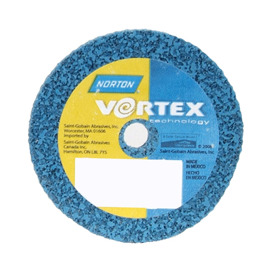 Norton® Bear-Tex® Rapid Blend™ Vortex® 66254425657 Non-Woven Unified Wheel, 2 in Dia x 1/8 in THK, 1/8 in, Medium Grade