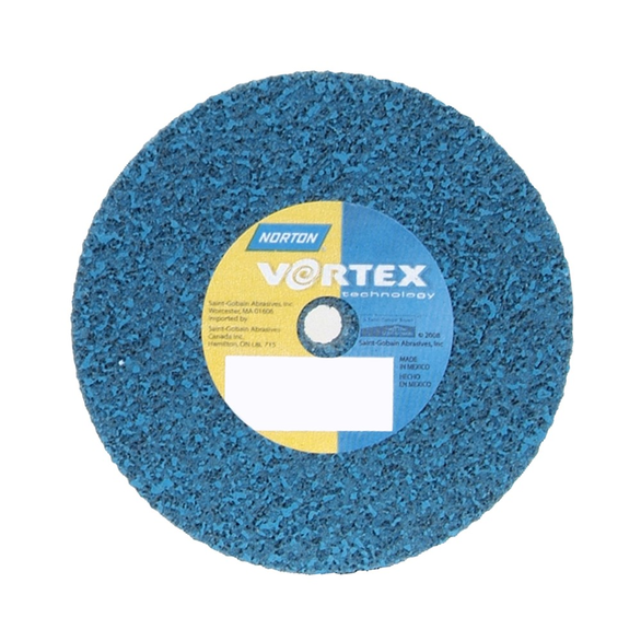 Norton® Bear-Tex® Rapid Blend™ Vortex® 66254433505 Non-Woven Unified Wheel, 3 in Dia x 1/4 in THK, 3/8 in, Medium Grade