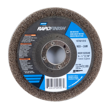Norton® Rapid Blend™ 66261020548 Depressed Center Wheel, 4-1/2 in Dia x 1/2 in THK, 7/8 in, 150/180 Grit
