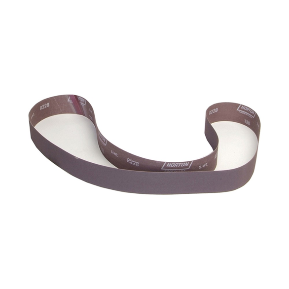 Norton® Blaze® R980P Narrow Abrasive Belt, 72 in L x 2 in W, 100/Medium, Ceramic Alumina Abrasive