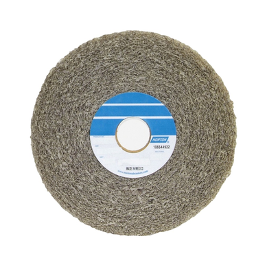 Norton® Bear-Tex® 66261058550 Convolute Non-Woven Abrasive Wheel, 6 in Dia x 1 in THK, 1 in, Medium Grade