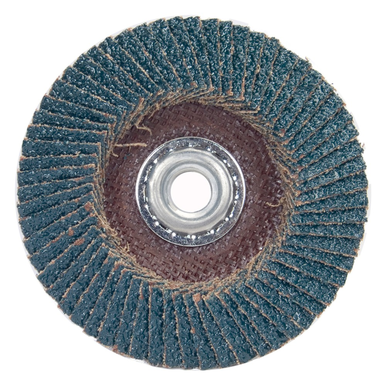 Norton® Charger™ R822 Standard Density Versatile Coated Flap Disc, 4-1/2 in Dia, 5/8-11, 80/Medium, Type 29/Conical