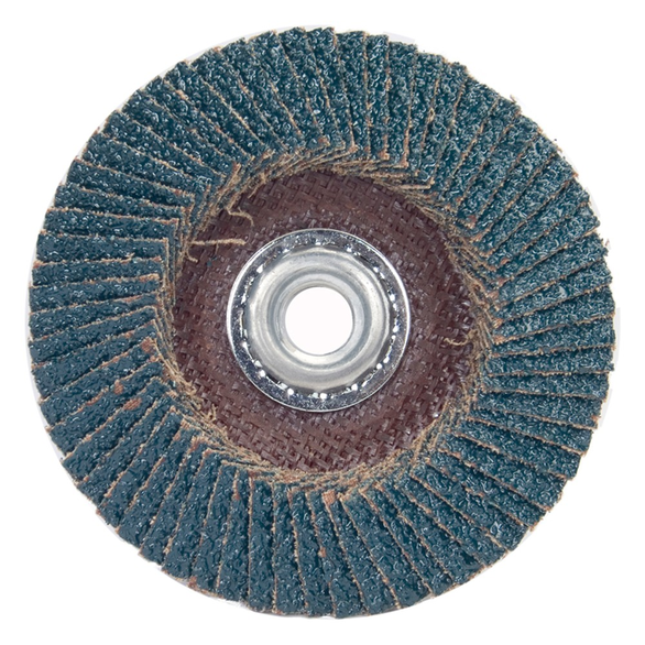 Norton® Charger™ R822 Standard Density Versatile Coated Flap Disc, 4-1/2 in Dia, 5/8-11, 80/Medium, Type 29/Conical