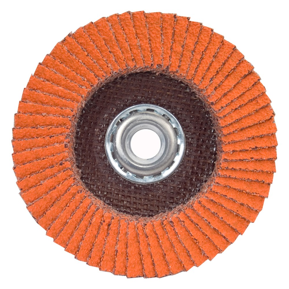 Norton® Blaze® R980 Standard Density Coated Flap Disc, 4-1/2 in Dia, 5/8-11, 80/Medium, Ceramic Alumina Abrasive