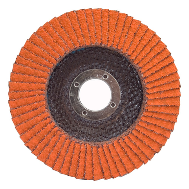 Norton® Blaze® R980P Standard Density Coated Flap Disc, 7 in Dia, 7/8 in, 36/Extra Coarse, Ceramic Alumina Abrasive