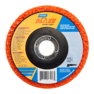 Norton® Blaze® Rapid Strip™ 66623303920 Non-Woven Depressed Center Disc, 7 in Dia, 7/8 in, Extra Coarse Grade