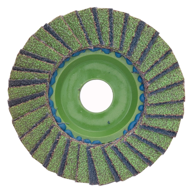 Norton® Neon® R766 Quick Trim Standard Density Coated Flap Disc, 5 in Dia, 7/8 in, 40/Coarse, Type 27/Flat