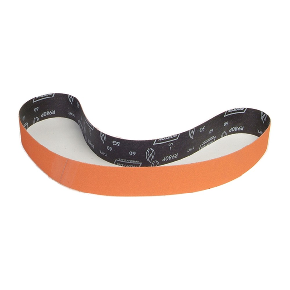 Norton® Blaze® R980P Narrow Abrasive Belt, 60 in L x 2-1/2 in W, 80/Medium, Ceramic Alumina Abrasive
