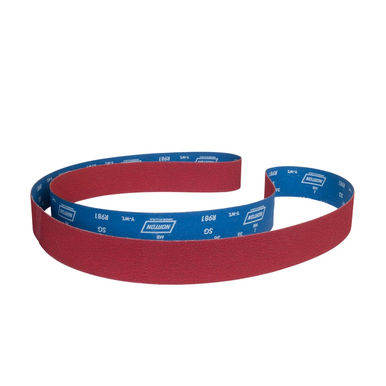 Norton® SG R981 Narrow Abrasive Belt, 132 in L x 3 in W, 36/Extra Coarse, Ceramic Alumina Abrasive
