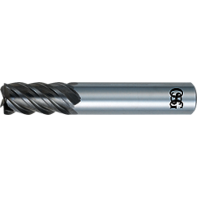 OSG 455-125008 1/8 in Milling Dia, 1/2 in LOC, 1-1/2 in OAL, 5 Flutes, Micrograin Carbide, TiCN Coated, Square End Mills