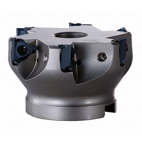 OSG 7803112 78131 Close Teeth Type 2 Indexable Shoulder Cutter With Through Coolant, ANSI Code: PSTW12R100M32-5, 100 mm Dia Cutting, TNKU Insert, Right Hand Cutting, 90 deg Lead Angle, 0.12 in Max Depth of Cut