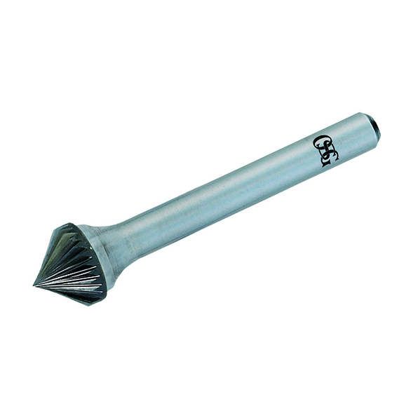 OSG 949-7500 Medium Right Hand Single End Spiral Carbide Burr, Cone Head, 3/4 in Dia Head, 2 in OAL, Medium Cut
