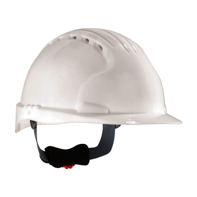 White, High Density Polyethylene Shell/ HDPE strap & clips/ Egyptian Cotton Core Sweat Band, Standard Brim, Hard Hat