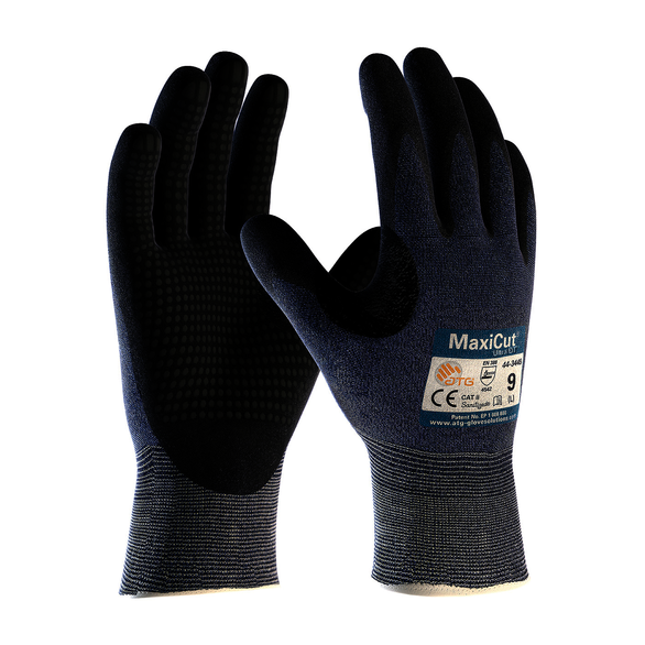 Nitrile with Microfoam Grip, Fiber, Unisex, Medium, Knit Glove