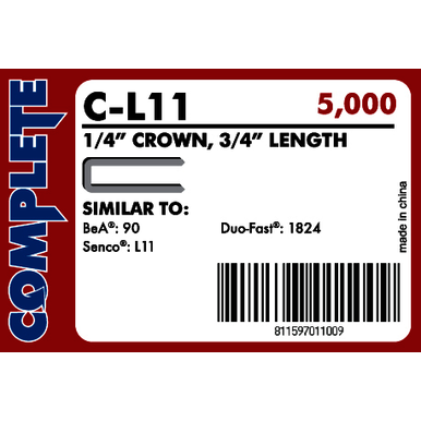 3/4 x 1/4 in, 18 ga, Narrow Crown, Staples