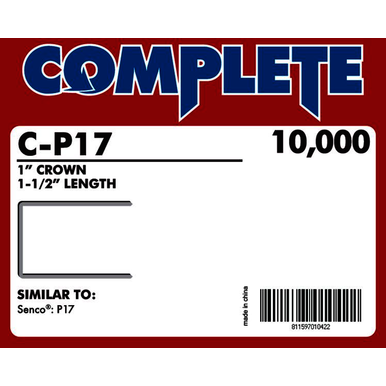 1-1/2 x 1 in, 16 ga, Wide Crown, Staples
