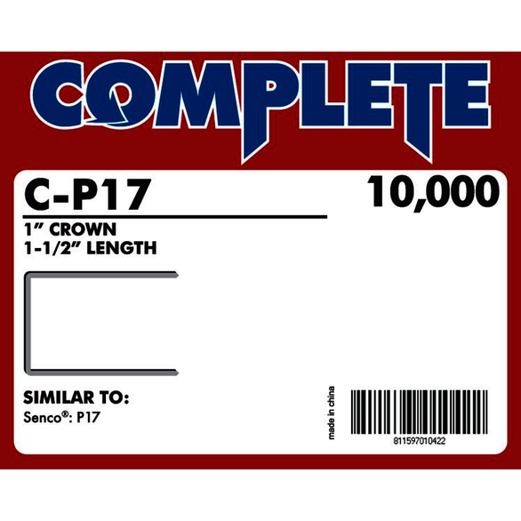 1-1/2 x 1 in, 16 ga, Wide Crown, Staples