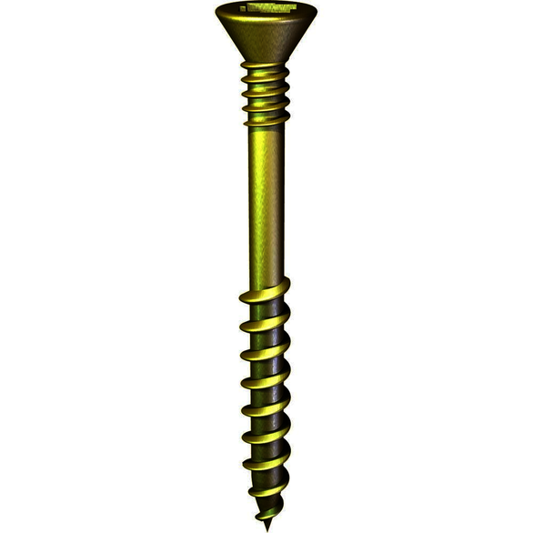 1000/Box, 8 Box/Carton, 24 Carton/Skid, #8 x 2 in, Yellow Zinc, Flat, Subfloor Screw