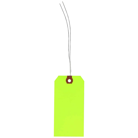 1000/Box, Fluorescent Yellow, 2-3/8 x 4-3/4 x 12 in Wire, Pre Wired Shipping, 13 Point, Tag