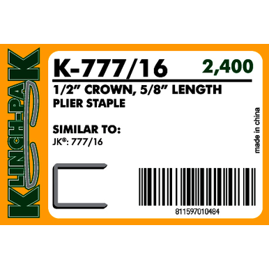 5/8 x 1/2 in, Plier, Staples