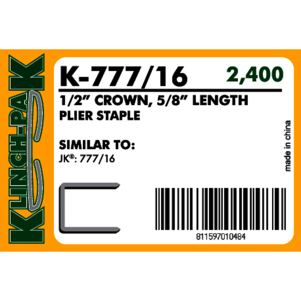 5/8 x 1/2 in, Plier, Staples