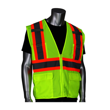 Protective Industrial Products (PIP) 302-MVZT-OR/XL Vest Type Two-Tone, Closure Type Zipper, Mesh, Vest