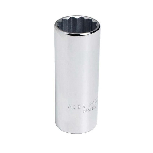 Proto® TorquePlus™ J5016 Deep Length Drive Socket, Imperial, 1/2 in 12 Point Socket, 3/8 in Square Drive
