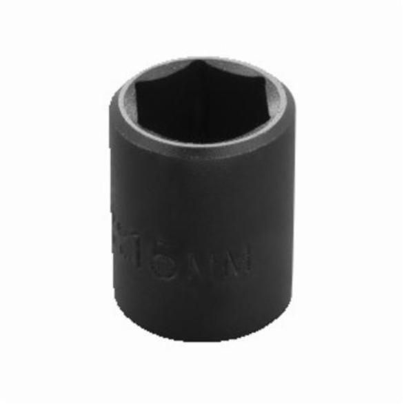 Proto® TorquePlus™ J7215M Metric Standard Length Impact Socket, 15 mm Socket, 3/8 in Drive, 1-3/32 in OAL, Alloy Steel