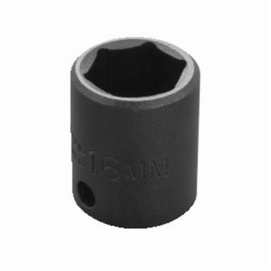Proto® TorquePlus™ J7216M Metric Standard Length Impact Socket, 16 mm Socket, 3/8 in Drive, 1-3/32 in OAL, Alloy Steel