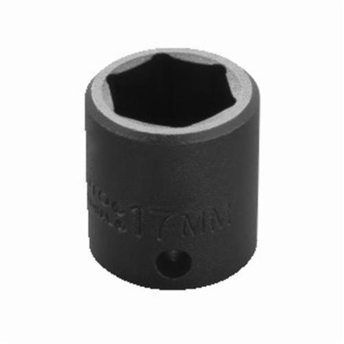 Proto® TorquePlus™ J7217M Metric Standard Length Impact Socket, 17 mm Socket, 3/8 in Drive, 1-3/32 in OAL, Alloy Steel