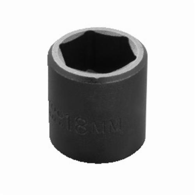 Proto® TorquePlus™ J7218M Metric Standard Length Impact Socket, 18 mm Socket, 3/8 in Drive, 1-3/32 in OAL, Alloy Steel