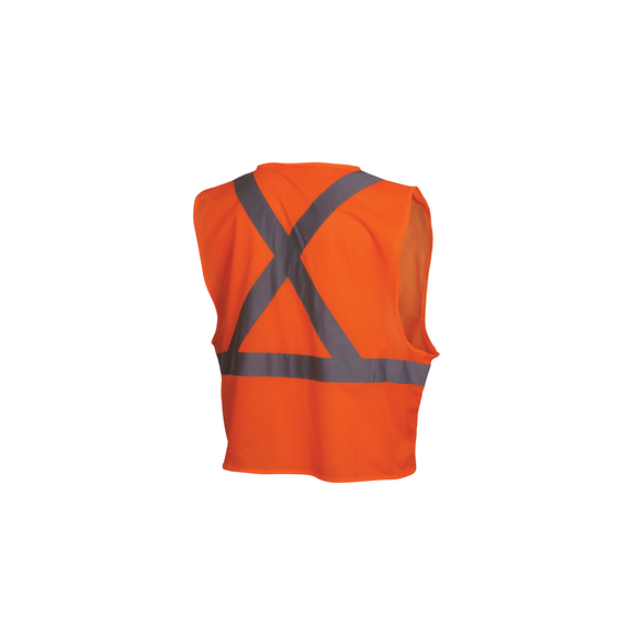 Pyramex® RCZ2120L Lightweight Safety Vest, L, Hi-Viz Orange, 105 gsm Polyester Mesh, Zipper Closure, 2 Pockets, ANSI Class: Class 2, Specifications Met: ANSI/ISEA 107-2015 Type R, CSA Z96-15