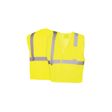 Pyramex® RVHL2510BRDL Lightweight Safety Vest, L, Hi-Viz Lime, Polyester Mesh, Hook and Loop Closure, 2 Pockets, ANSI Class: Class 2, Specifications Met: ANSI/ISEA 107-2015 Type R