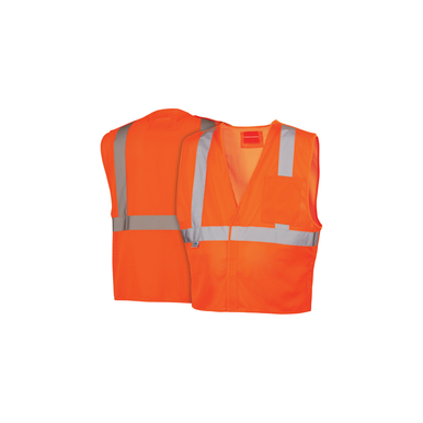 Pyramex® RVHL2520BRDL Lightweight Safety Vest, L, Hi-Viz Orange, Polyester Mesh, Hook and Loop Closure, 2 Pockets, ANSI Class: Class 2, Specifications Met: ANSI/ISEA 107-2015 Type R