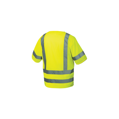 Pyramex® RVZ3110L Lightweight Safety Vest, L, Hi-Viz Lime, 105 gsm Polyester Mesh, Zipper Closure, 7 Pockets, ANSI Class: Class 3, Specifications Met: ANSI/ISEA 107-2015 Type R