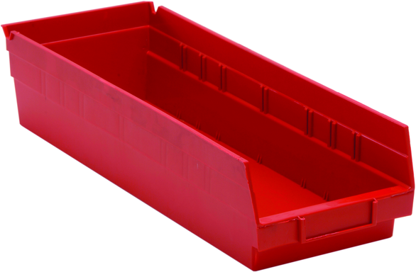 QUASTO QSB104RD, 17-7/8 x 6-5/8 x 4 in, Red, Economy Shelf Bin