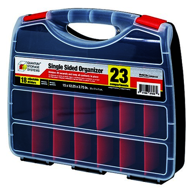 QUASTO ORG81532, 15 x 12-1/4 x 2-3/4 in, Black, Single Sided Organizer