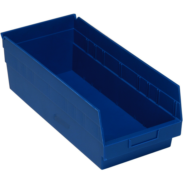 QUASTO QSB208BL, 17-7/8 x 8-3/8 x 6 in, Blue, Store-More Shelf Bin