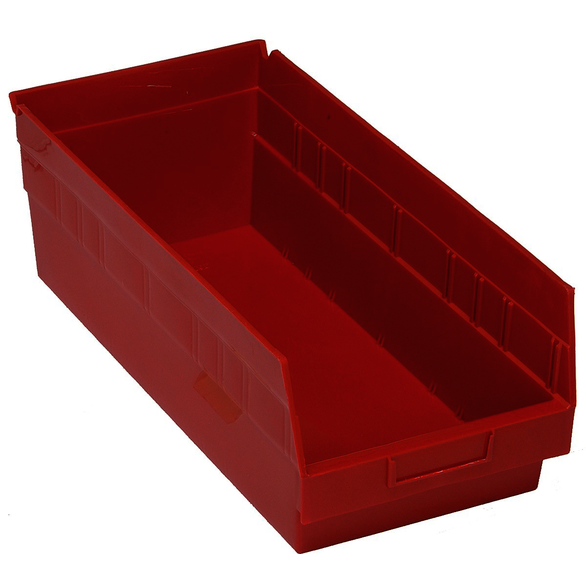 QUASTO QSB208RD, 17-7/8 x 8-3/8 x 6 in, Red, Store-More Shelf Bin