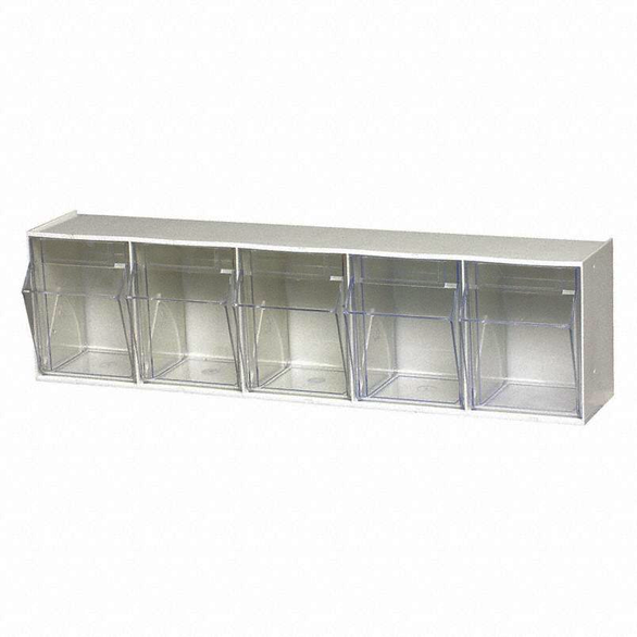 QUASTO QTB305WT, 5.25 x 23.625 x 6-1/2 in, White, Tip Out Bin