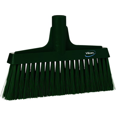 REMPRO 31042, 10 in, Green, Soft/Stiff Bristle, Upright Broom