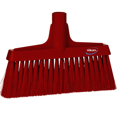 REMPRO 31044, 10 in, Red, Soft/Stiff Bristle, Upright Broom