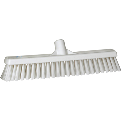 REMPRO 31745, 16 in, White, Soft/Stiff Bristle, Combo Push Broom