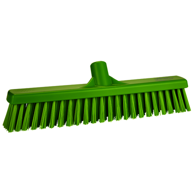 REMPRO 317477, 16 in, Lime, Soft/Stiff Bristle, Combo Push Broom