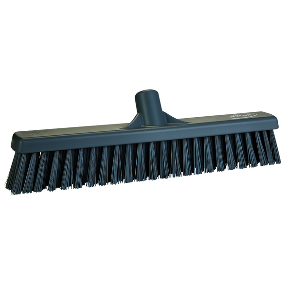 REMPRO 317488, 16 in, Gray, Soft/Stiff Bristle, Combo Push Broom